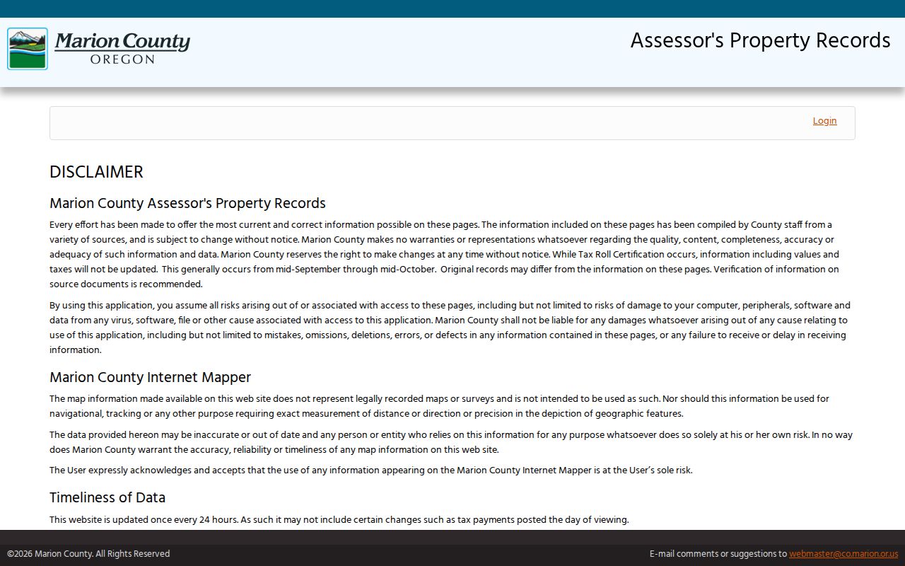Salem residents directory Marion County Assessor property-search entry