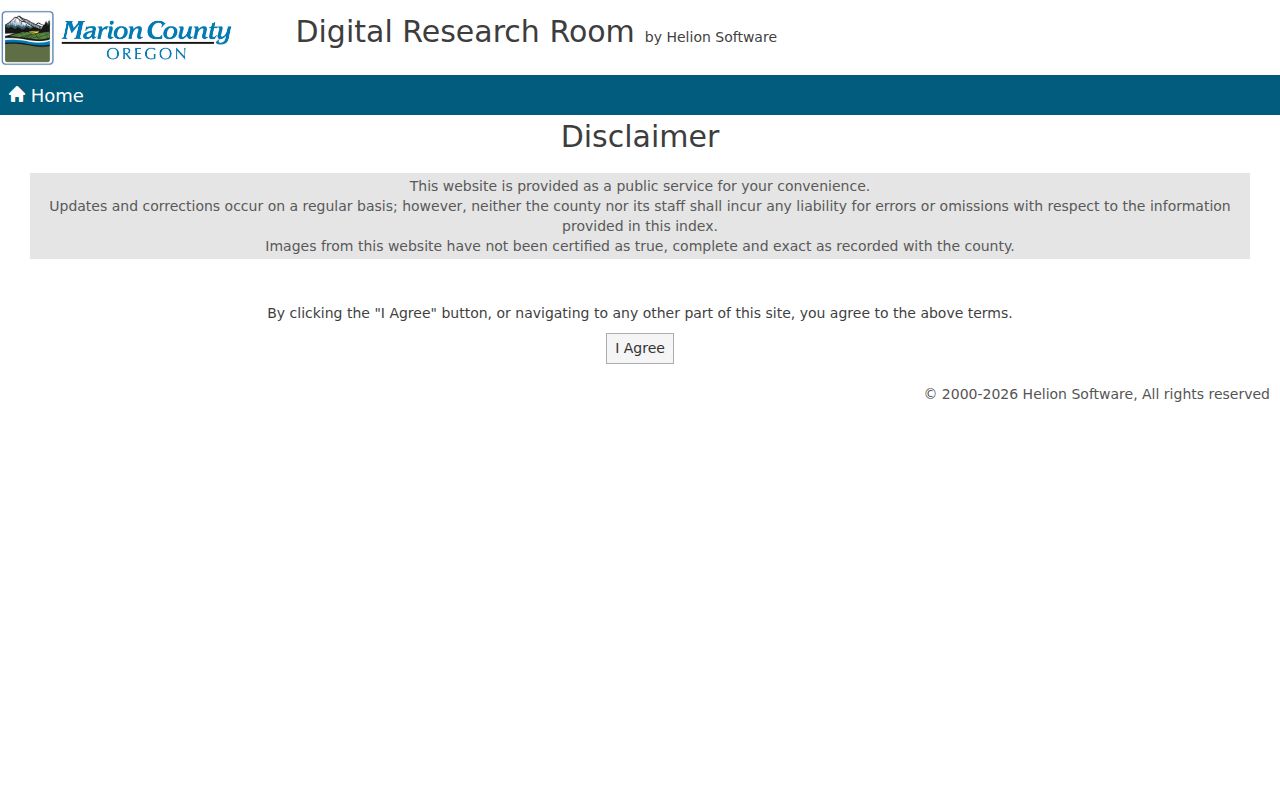 Salem residents directory Marion County recorded-document disclaimer